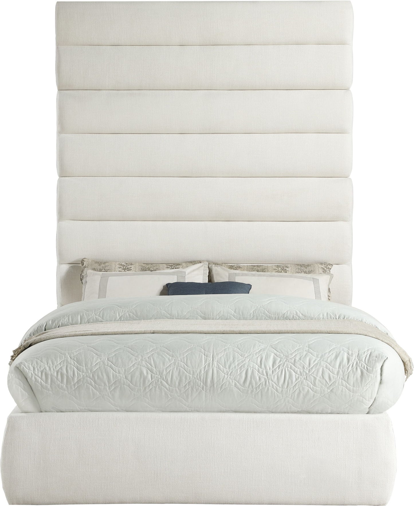 Adam - Linen Fabric Bed With 89" Headboard