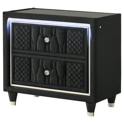 Lorient - 2-Drawer LED Nightstand With USB