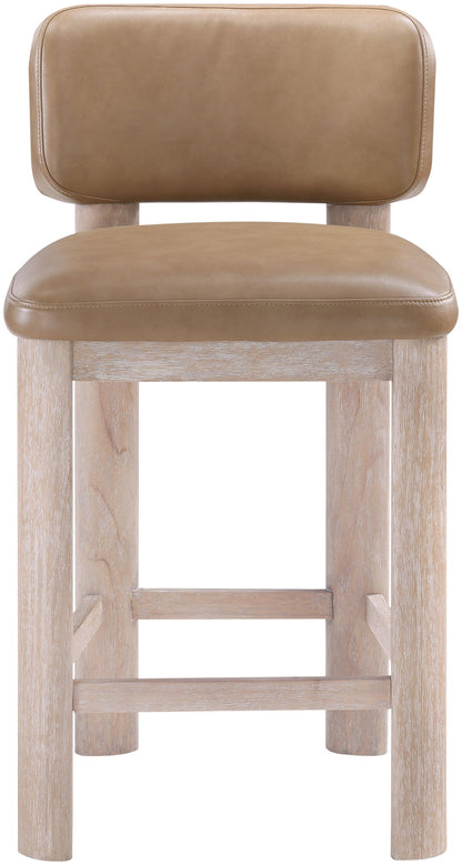 Paloma - Vegan Leather Upholstered Counter Stool (Set of 2) - Tan