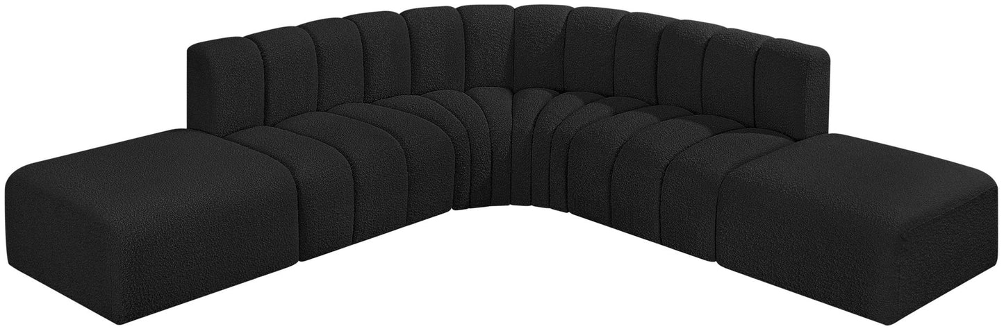 Arc - Boucle Fabric 6 Piece Corner Modular Sofa