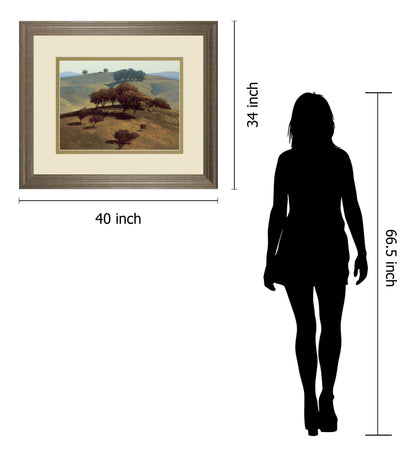 Hills Near Chico By N. Bohne - Framed Print Wall Art - Light Brown