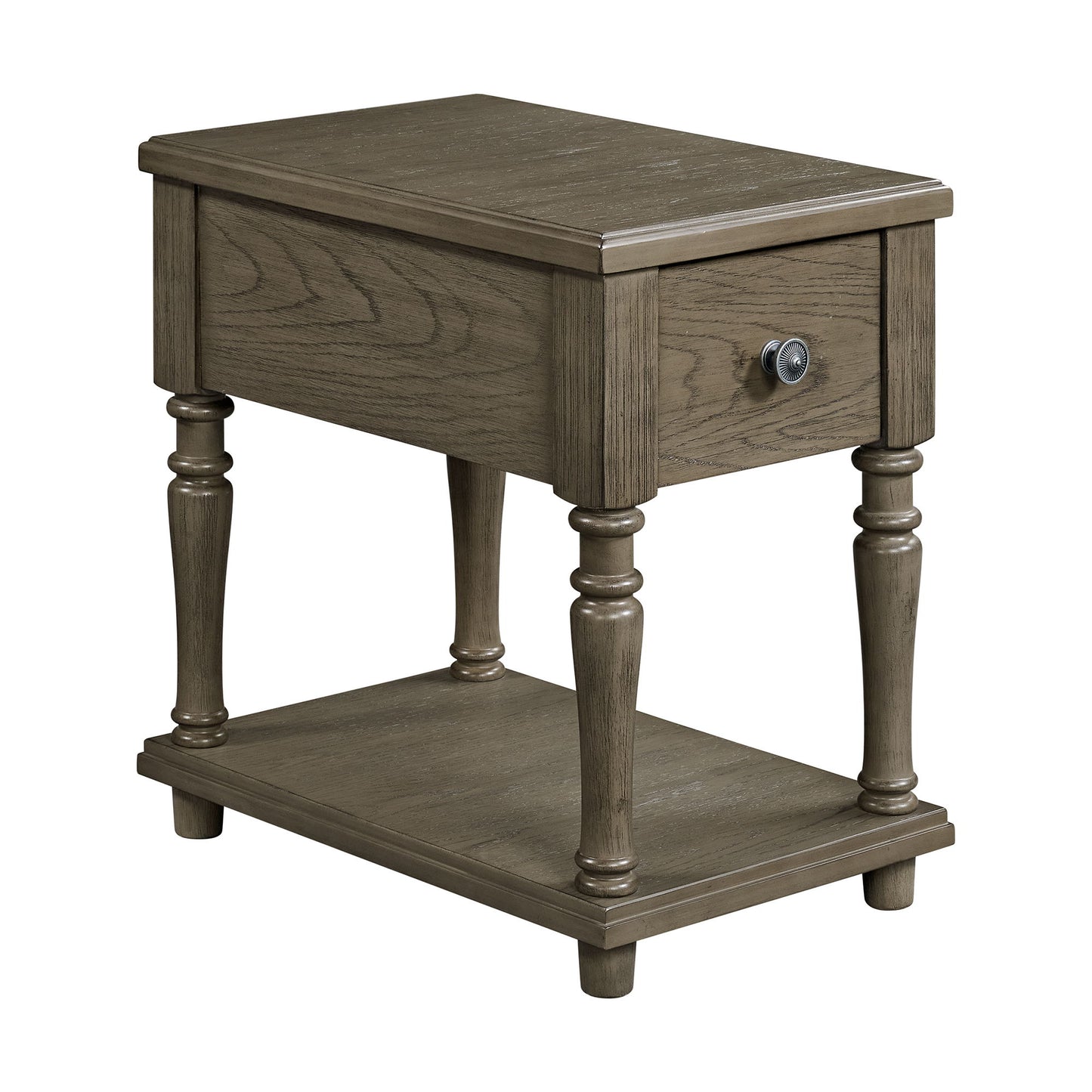 Kings Court - Chairside Table With USB - Gray