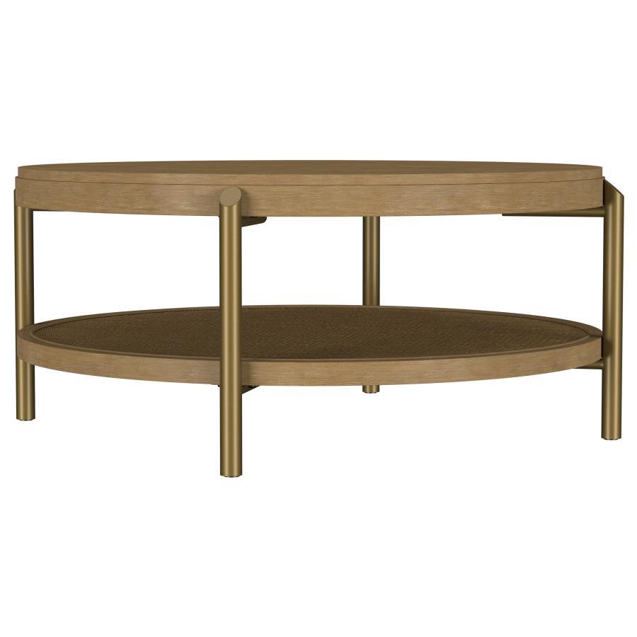 Arini - Round Coffee Table With Storage Shelf
