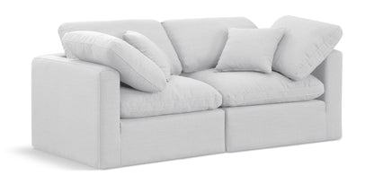 Indulge - Linen 2 Piece Modular Sofa - White