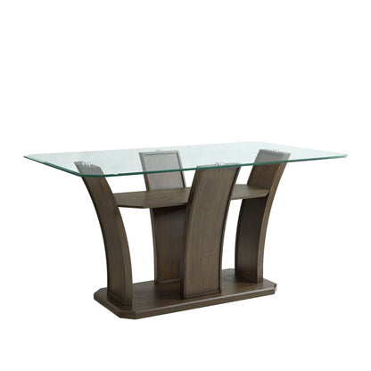 Dapper - Juego de mesa y cuatro sillas de comedor rectangular de 5 piezas - Nogal