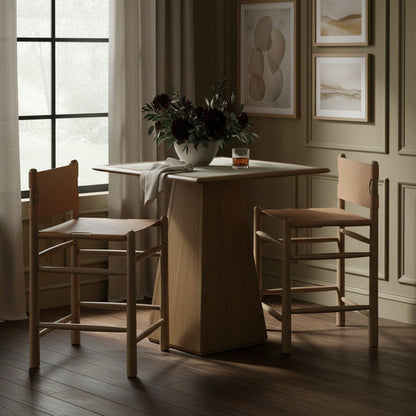 Santos - Upholstered Counter Stool With Stained Brown Base