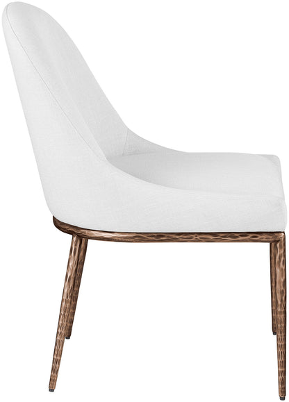 Ferro - Upholstered Dining Side Chair With Brushed Bronze Legs