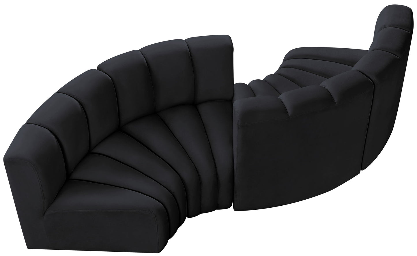 Arc - Velvet 4 Piece Curved Modular Sofa