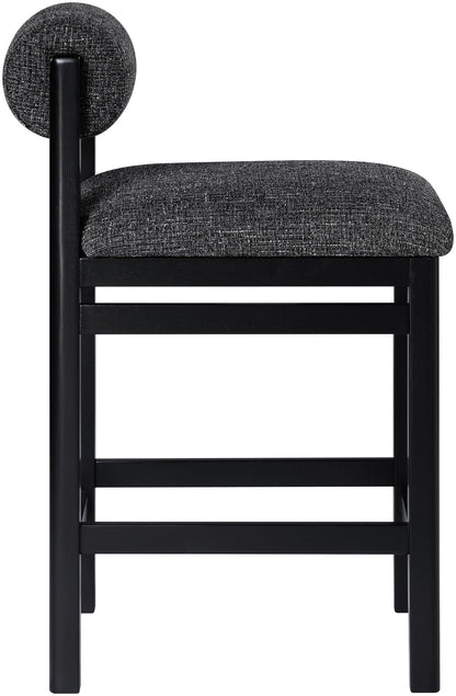 Roundhill - Fabric Counter Stool - Black Frame