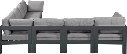 Nizuc - Outdoor Patio 7 Piece Modular Sectional With Gray Frame