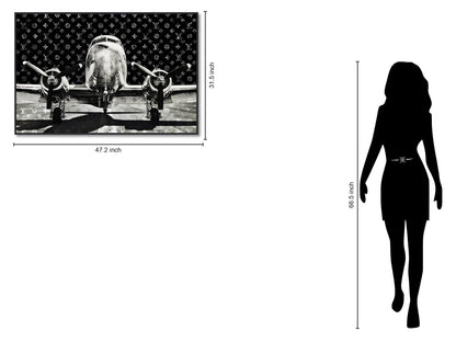 Runway Reflections - 32" x 47" Framed Wall Art - Black