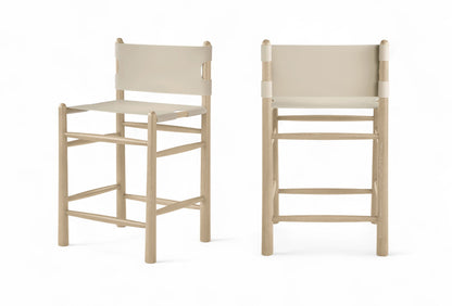 Santos - Upholstered Counter Stool With Stained Natural Base