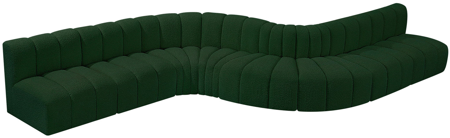 Arc - Boucle Fabric 8 Piece Curved Modular Sofa