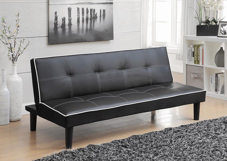 Katrina - Upholstered Tufted Convertible Sofa Bed - Black