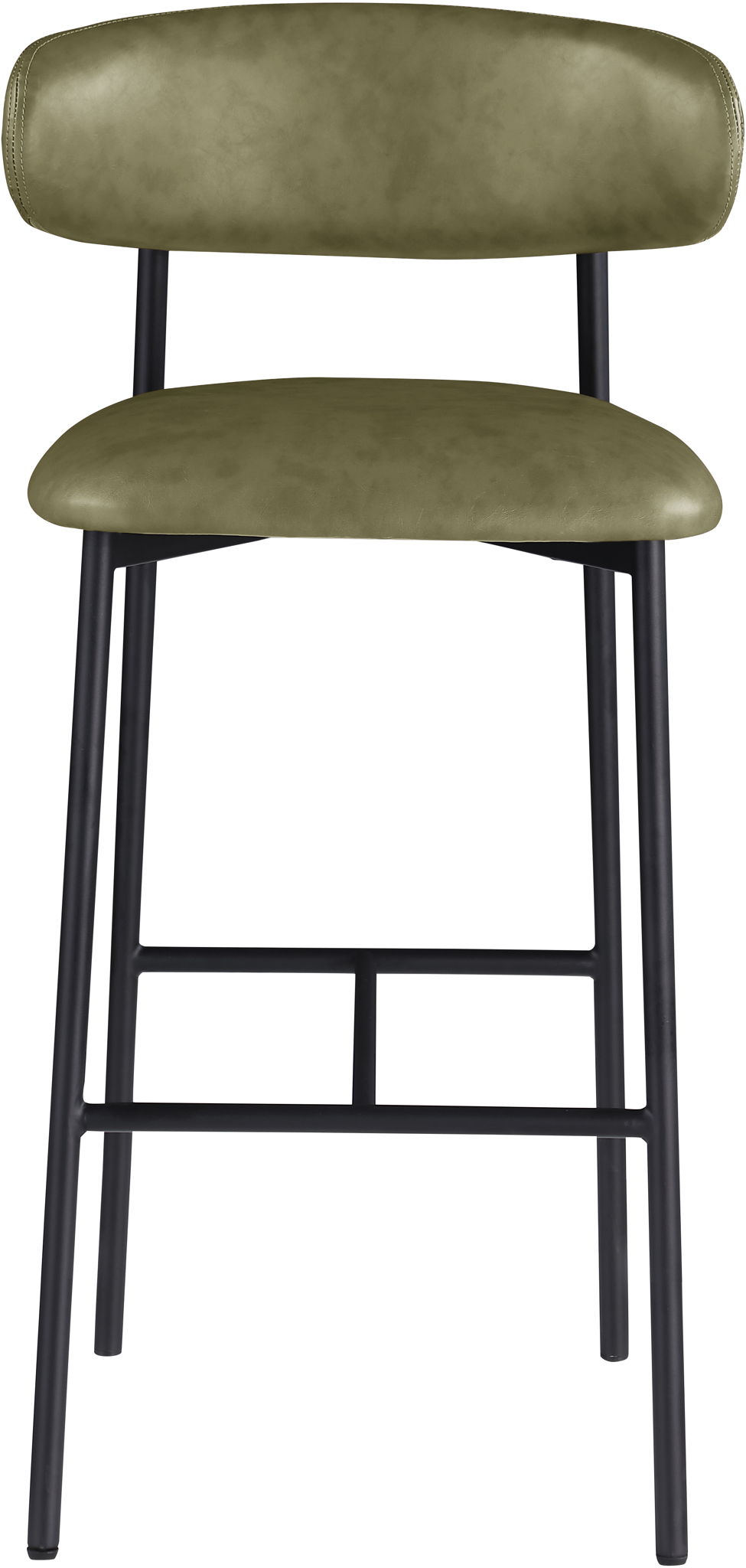 Lupita - Vegan Leather Upholstered Bar Stool With Matte Black Frame (Set of 2)