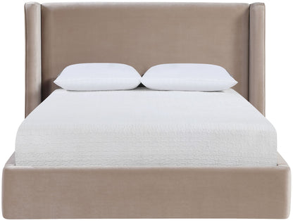 Kendall - Velvet Upholstered Bed - Taupe