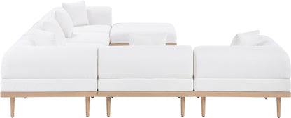 Laguna - 7 Piece Resilient Water Resistant Fabric 142" Upholstered Outdoor Patio Modular Sectional