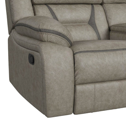 Engage - Motion Loveseat With Console - Corral Gray