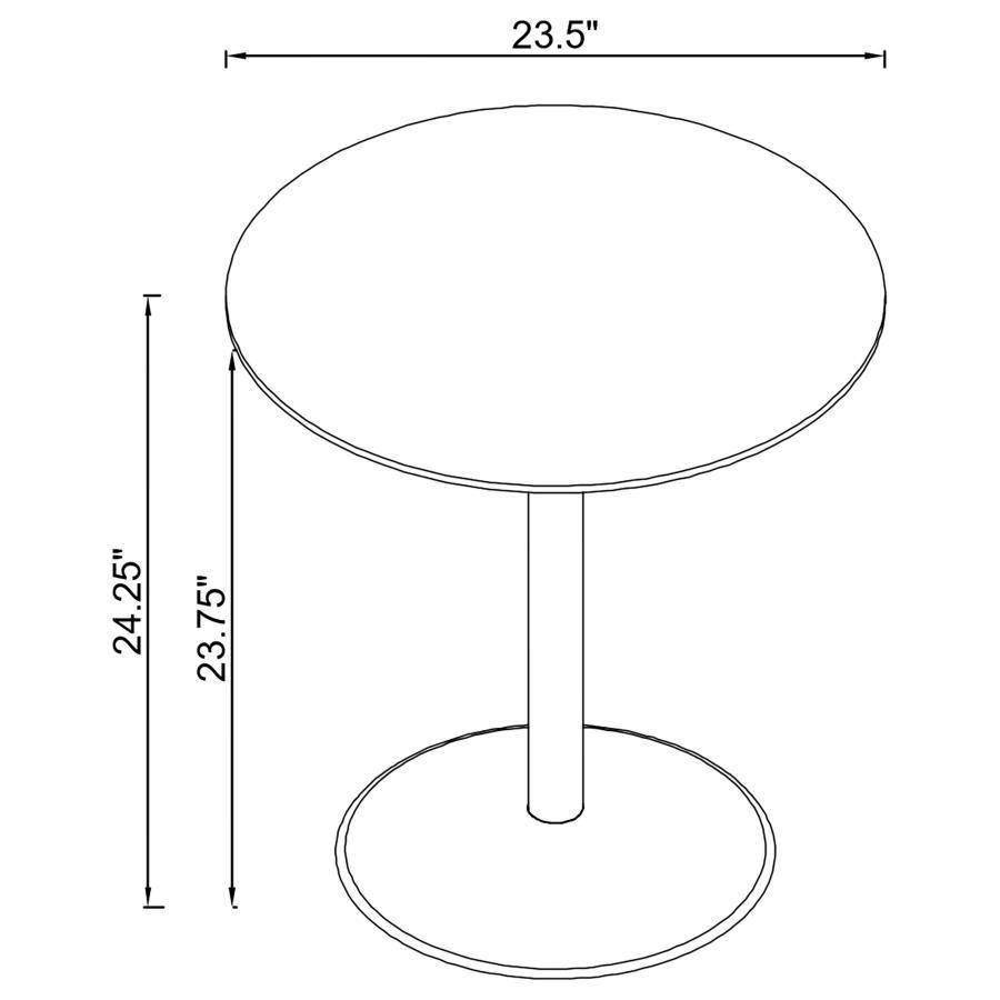 Ganso - Mesa auxiliar redonda de metal con tapa de cristal templado - Negro