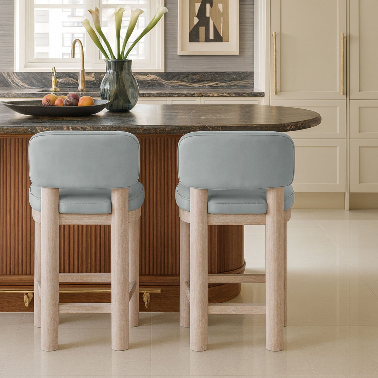 Paloma - Faux Leather Upholstered Counter Stool (Set of 2)