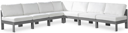 Nizuc - Outdoor Patio 7 Piece Modular Sectional With Gray Frame