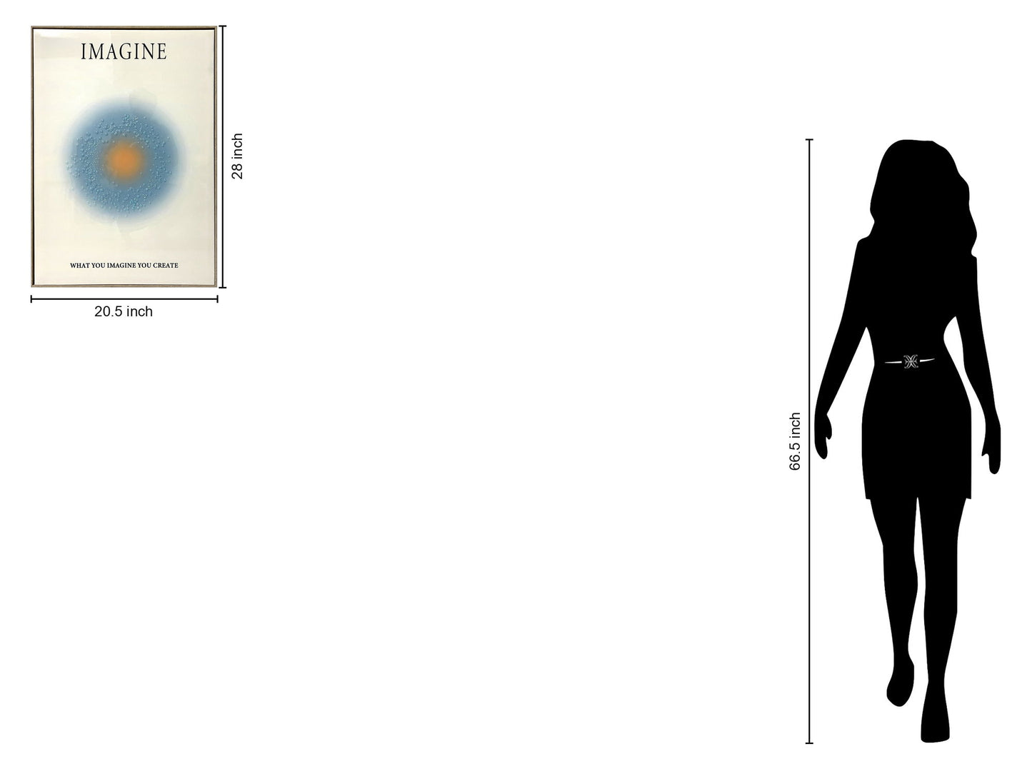 "Radiant Imagine" Hand-Embellished Canvas In Frame - Blue / Orange