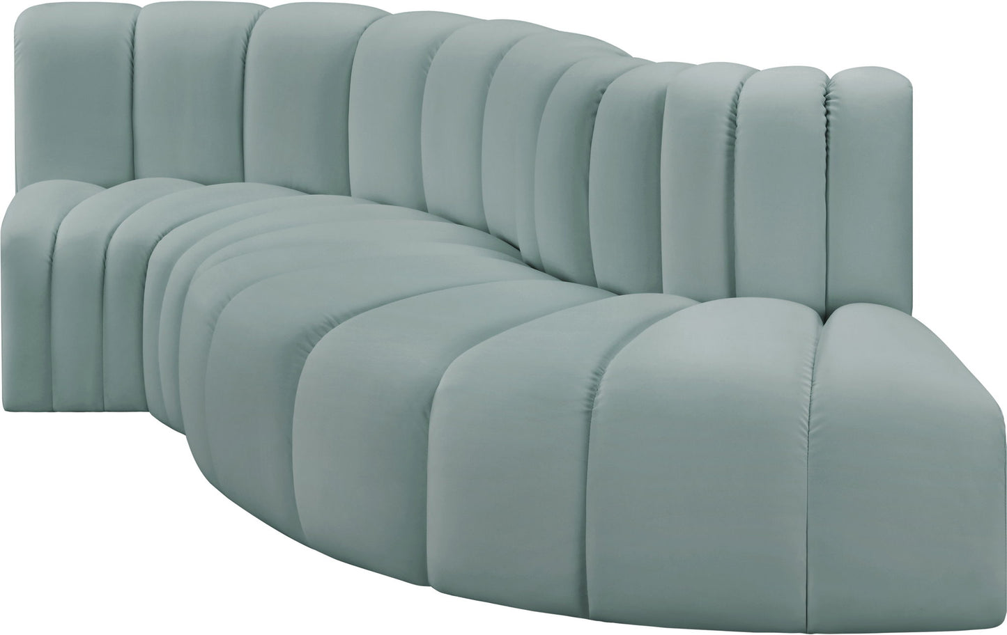 Arc - Faux Leather 4 Piece L-Shaped Modular Sofa