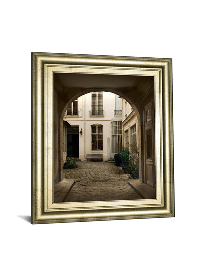 Marais Courtyard By Milla - Framed Print Wall Art - Light Brown