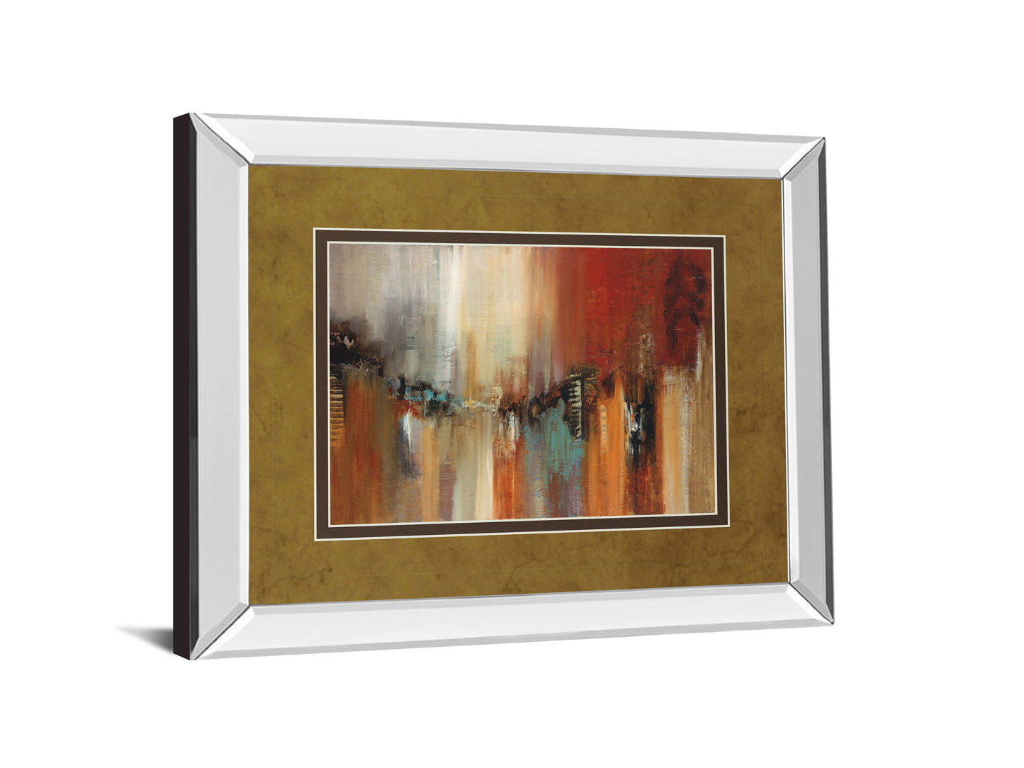 Skyline By Cat Tesla - Mirror Framed Print Wall Art - Light Brown