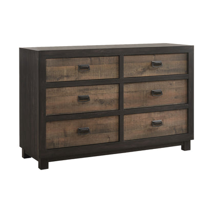 Harlington - 6-Drawer Dresser - Dark Chocolate