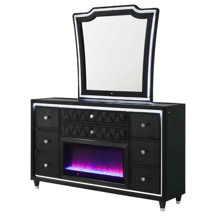 Lorient - 8-Drawer LED Bedroom Flame Box Dresser