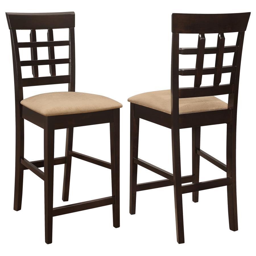 Gabriel - Lattice Back Counter Chair (Set of 2) - Cappuccino