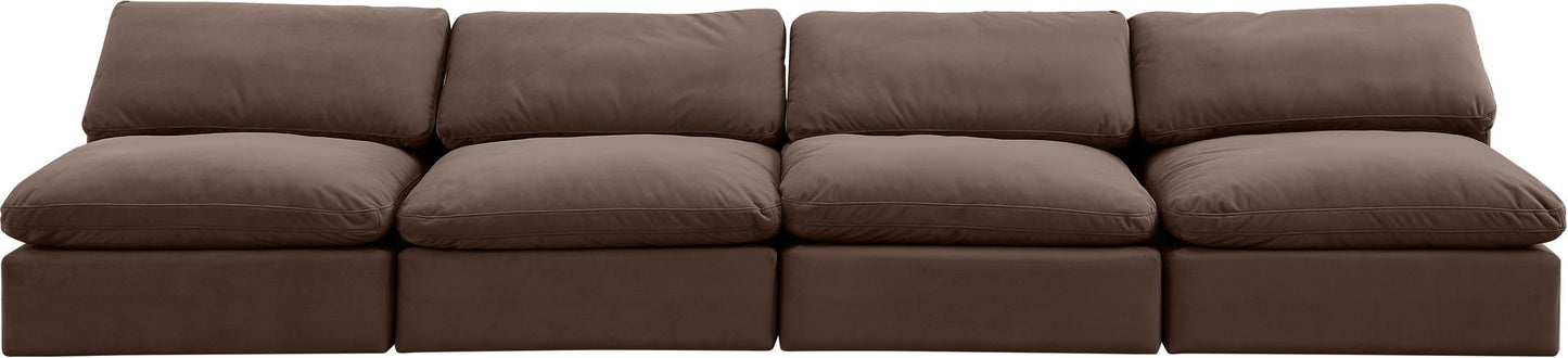 Comfy - Velvet Modular Armless Sofa 4 Seats
