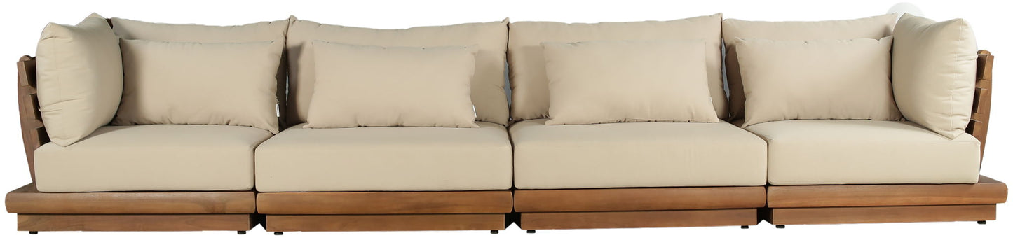 Mirella - 4 Piece Water Resistant Fabric Outdoor Patio Modular Sectional