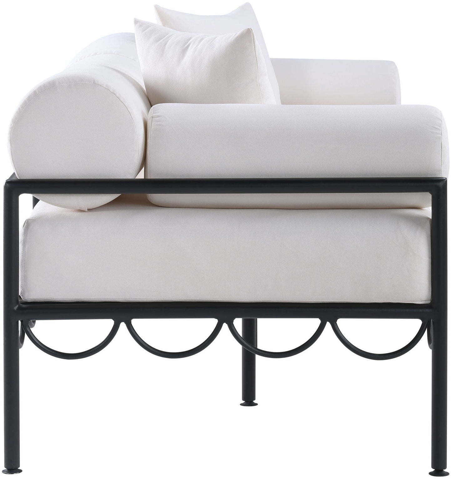 Portofino - Resilient Water Repellent Fabric 69.75" Upholstered Outdoor Patio Loveseat