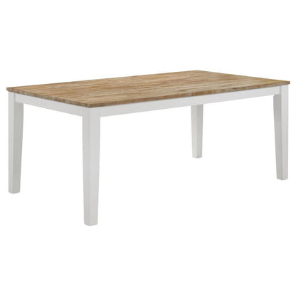 Hollis - Mesa de comedor rectangular - Marrón y blanco