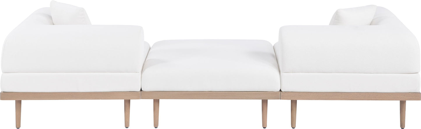 Laguna - 3 Piece 106.5" Outdoor Patio Modular Sofa With Backless Seat