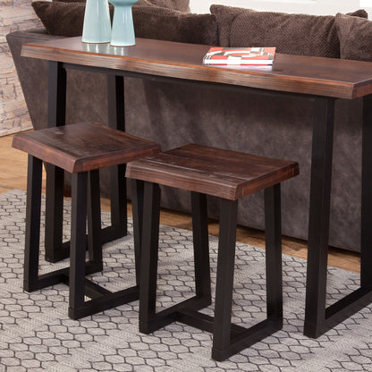 Jennings - Live Edge 3 Piece Counter Dining Set - Brown