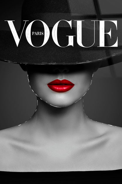 "Chic Enigma" Tempered Glass With Foil - Black / White / Red