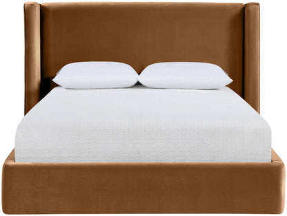 Kendall - Velvet Upholstered Bed - Saddle