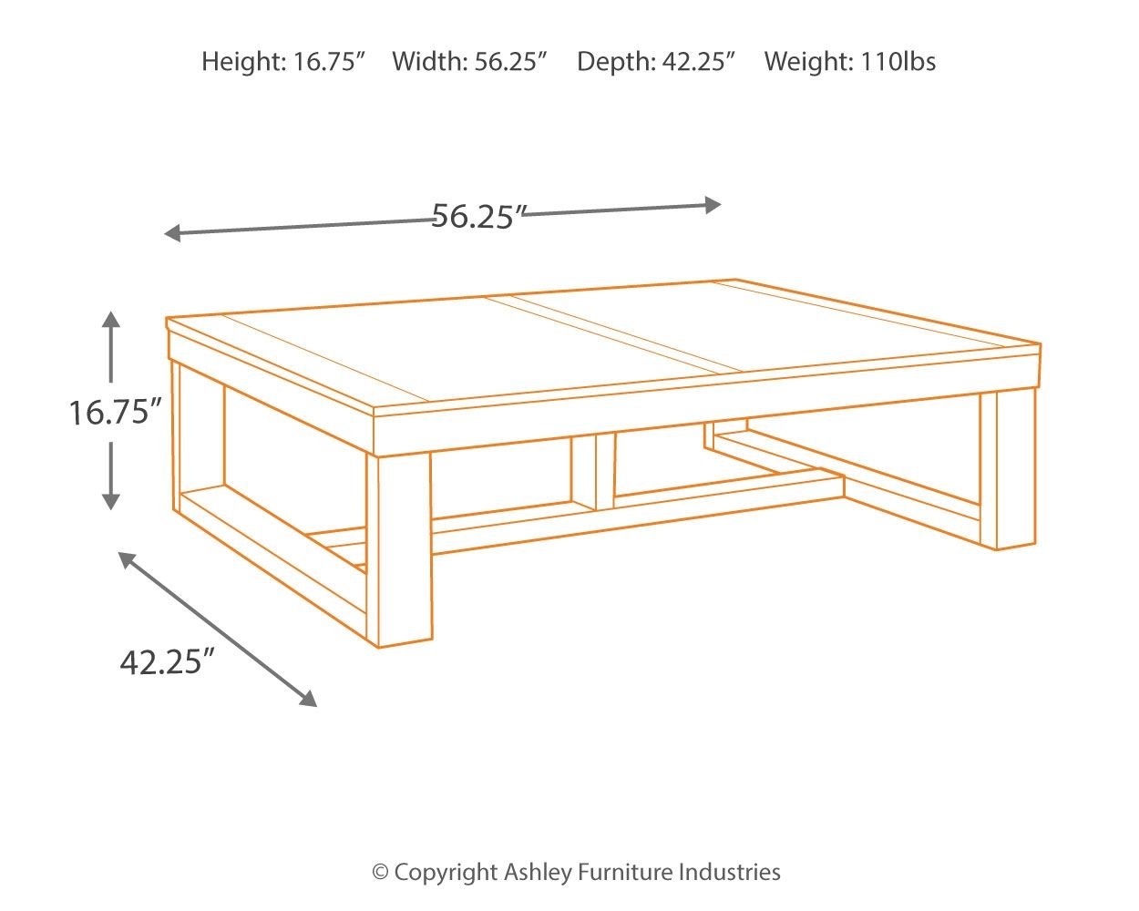 Watson - Marrón oscuro - Mesa de cóctel rectangular