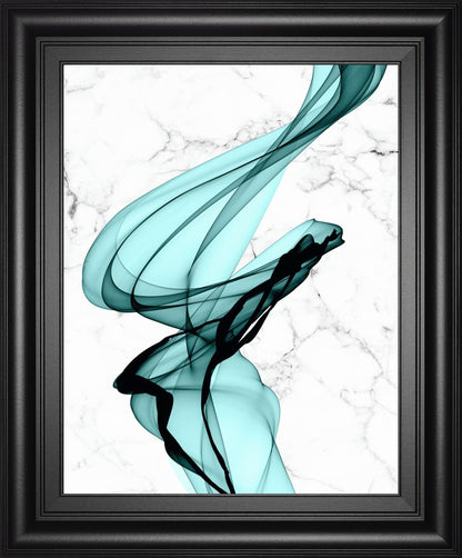 Teal Ribbons I Framed Print By Irena Orlov - Light Blue