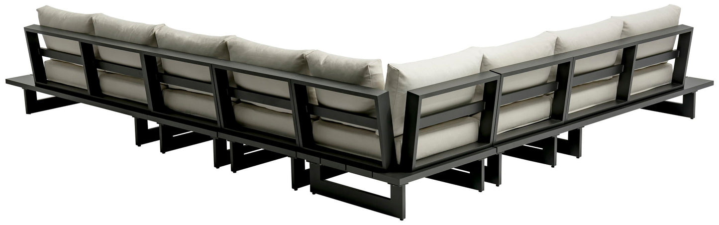 Maldives - 6 Piece Water Resistant Outdoor Patio Modular Sectional With Gray Base