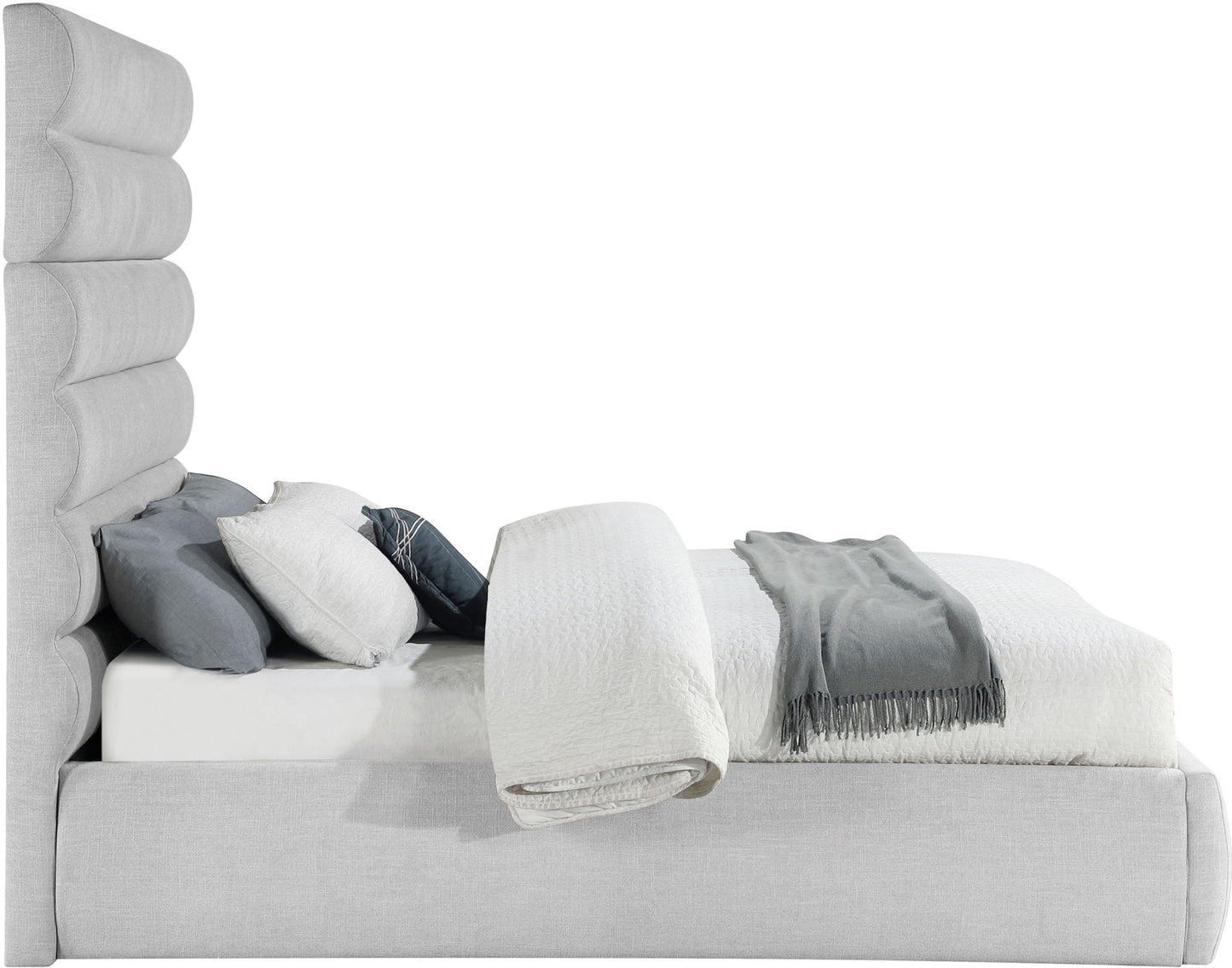 Adam - Linen Fabric Bed With 70.5" Headboard