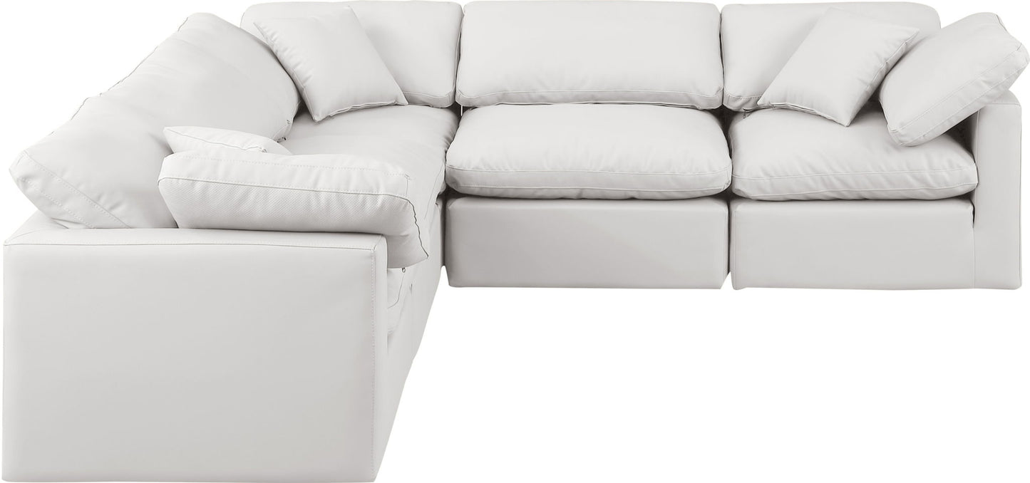 Indulge - Faux Leather 5 Piece Modular Corner Sectional