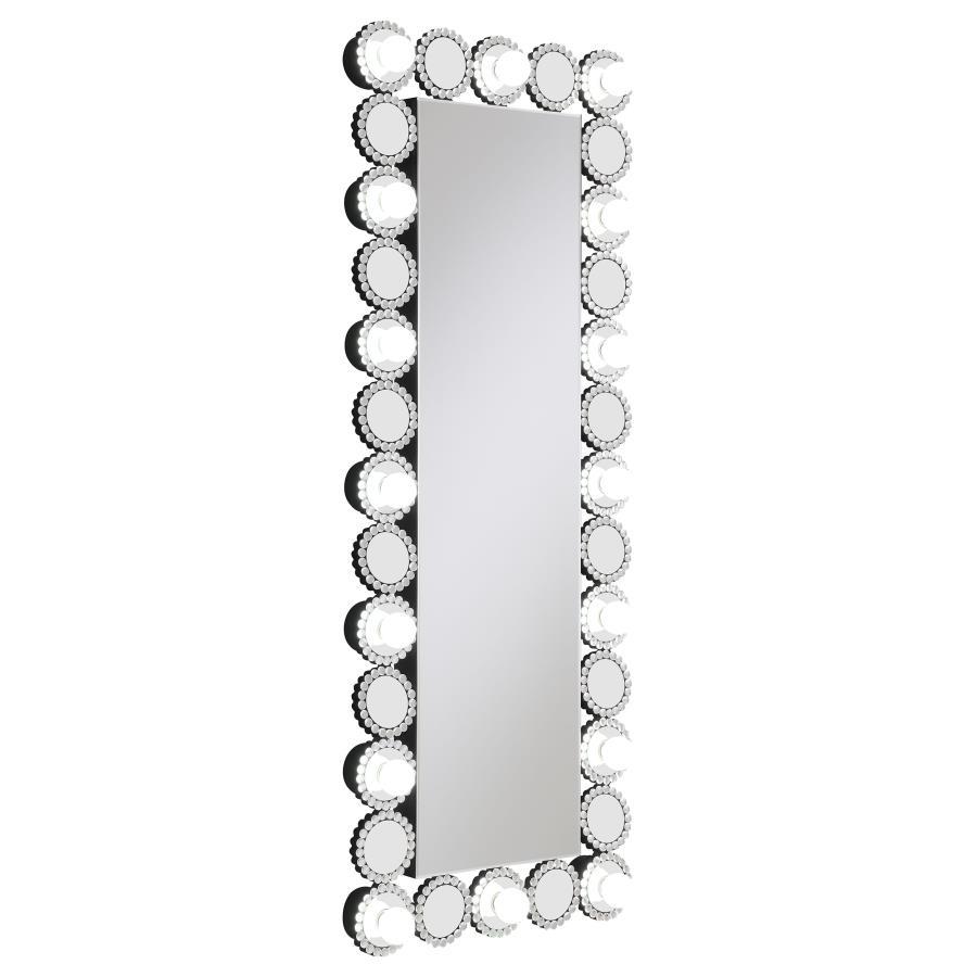 Aghes - Wall Mirror With Lighting - Silver