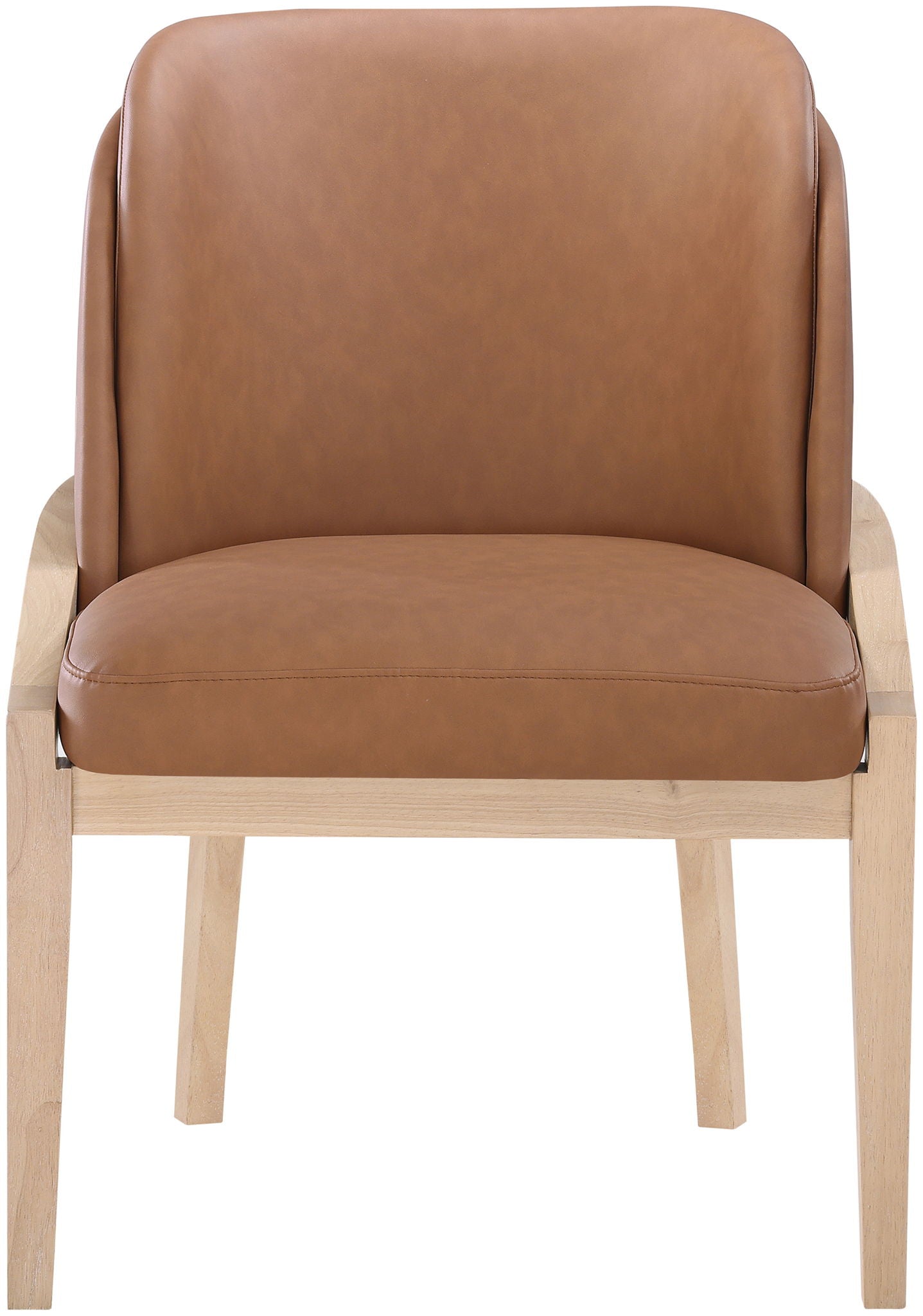 Navo - Faux Leather Upholstered Dining Chair - Natural Base
