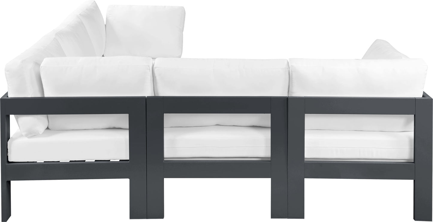 Nizuc - Outdoor Patio 5 Piece Modular Sectional With Gray Frame