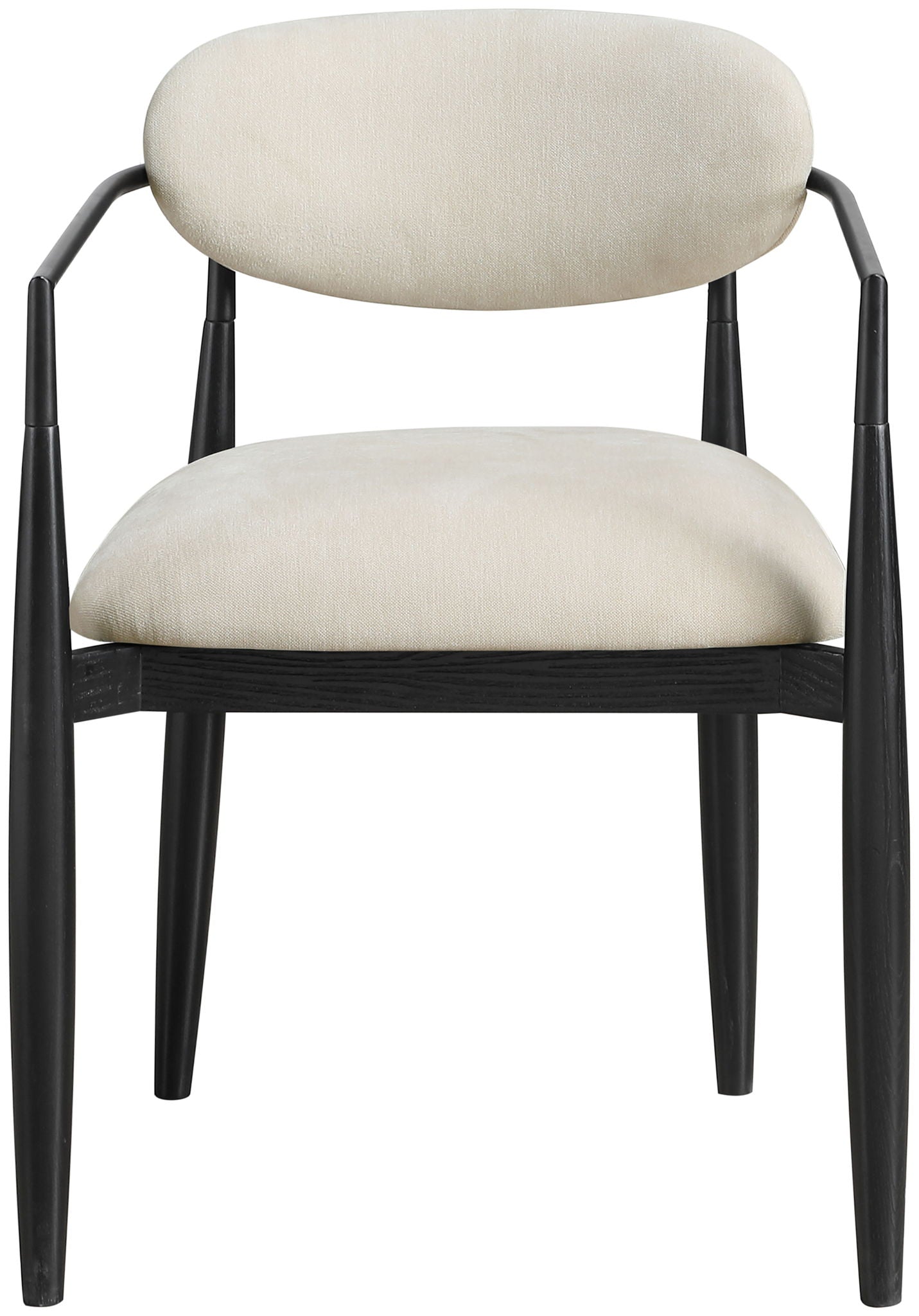 Riccio - Fabric Dining Arm Chair (Set of 2) - Black Frame