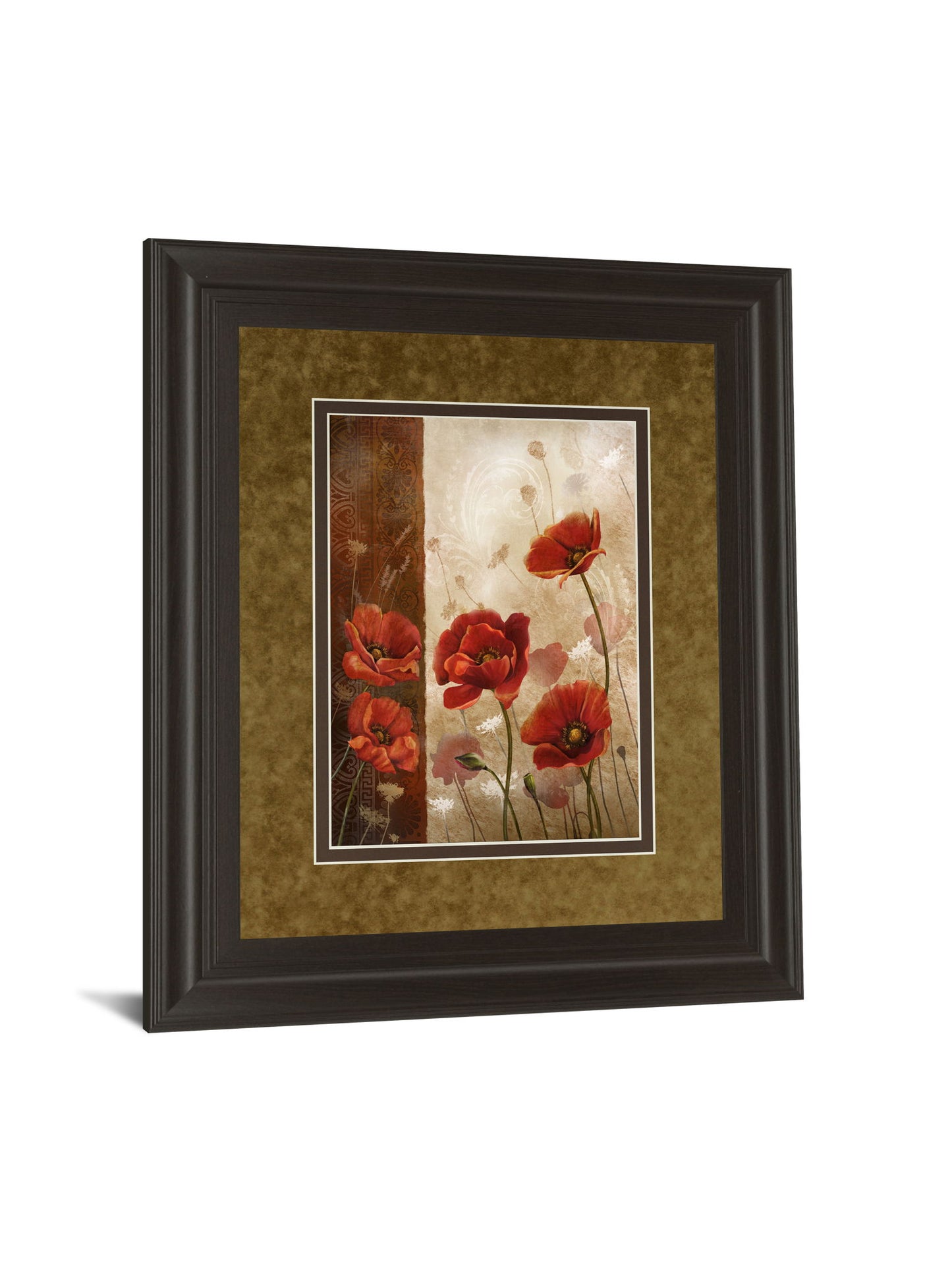 Wild Poppies I By Conrad Knutsen - Framed Print Wall Art - Light Brown